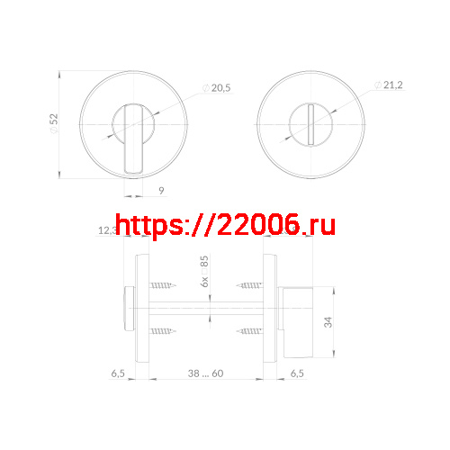 Ручка Punto (Пунто) поворотная BK6.R.EST.R52.JOY BL-24 черный фото 3 Ручка Punto (Пунто) поворотная BK6.R.EST.R52.JOY BL-24 черный фото 3