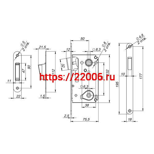 Защелка Fuaro (Фуаро) врезная MAGN5300-M-WС (5300-M-WC) SN мат.никель фото 3 Защелка Fuaro (Фуаро) врезная MAGN5300-M-WС (5300-M-WC) SN мат.никель фото 3
