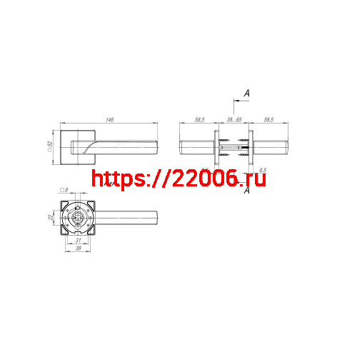 Ручка Fuaro (Фуаро) раздельная K.SL52.FLY (FLY SL) GR-23 графит фото 2 Ручка Fuaro (Фуаро) раздельная K.SL52.FLY (FLY SL) GR-23 графит фото 2