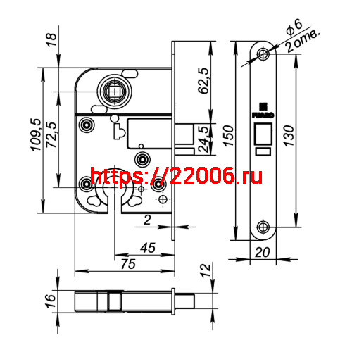 Корпус Fuaro (Фуаро) замка L.FIN2018/C (2018-CP) CP хром фото 4 Корпус Fuaro (Фуаро) замка L.FIN2018/C (2018-CP) CP хром фото 4