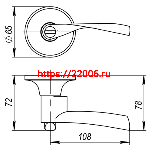 Ручка Ajax (Аякс) защелка DK610 AB-PS (6010 AB-P) (без фик.) бронза фото 4