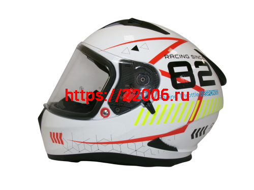 Шлем TVS RACING (Индия) STREET D/V WHITE YELLOW размер XL, + пинлок в комплекте, очки фото 2 Шлем TVS RACING (Индия) STREET D/V WHITE YELLOW размер XL, + пинлок в комплекте, очки фото 2