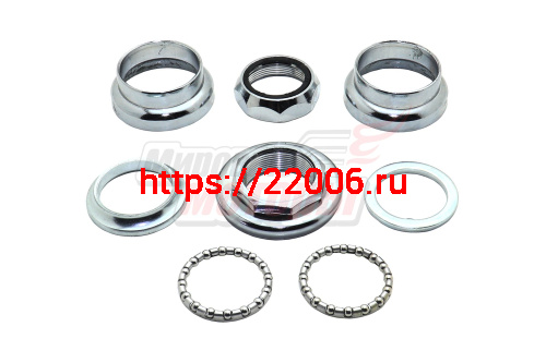 Детали рулевой колонки резьбовая 1" (22,2/34/27 мм, общ.h=37,5 мм хром) FP-H522(компл) Детали рулевой колонки резьбовая 1" (22,2/34/27 мм, общ.h=37,5 мм хром) FP-H522(компл)