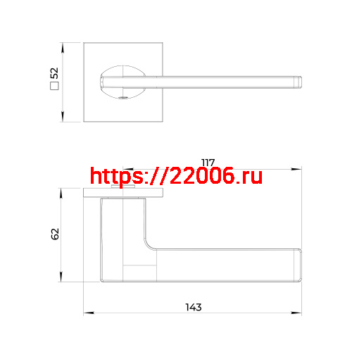 Ручка Ajax (Аякс) раздельная K.JS51.PROMO SN-3 матовый никель фото 3 Ручка Ajax (Аякс) раздельная K.JS51.PROMO SN-3 матовый никель фото 3