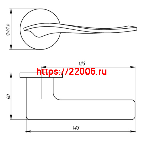 Ручка Armadillo (Армадилло) раздельная R.URS52.AQUA (AQUA URS) CP-8 хром фото 4 Ручка Armadillo (Армадилло) раздельная R.URS52.AQUA (AQUA URS) CP-8 хром фото 4