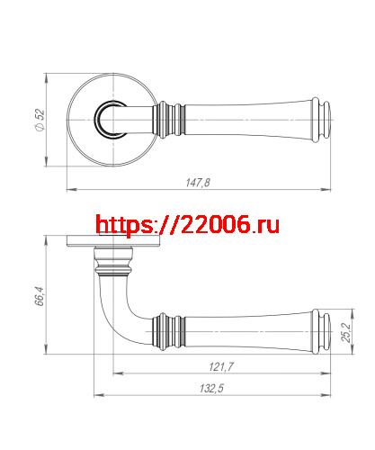 Ручка Punto (Пунто) раздельная R.ARC.R52.SORENTO BL-24 черный ТРОСИК фото 4 Ручка Punto (Пунто) раздельная R.ARC.R52.SORENTO BL-24 черный ТРОСИК фото 4