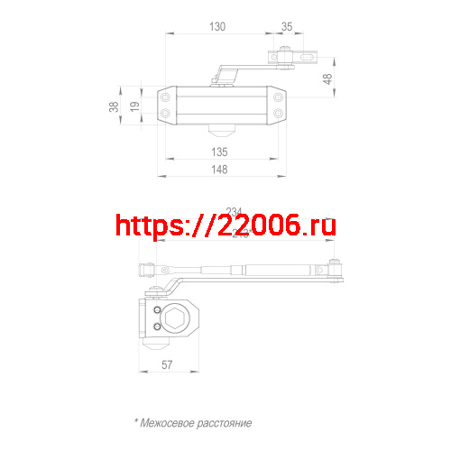 Доводчик Fuaro (Фуаро) дверной DC20-2 (DC-202) BL до 45 кг (черный) фото 3 Доводчик Fuaro (Фуаро) дверной DC20-2 (DC-202) BL до 45 кг (черный) фото 3