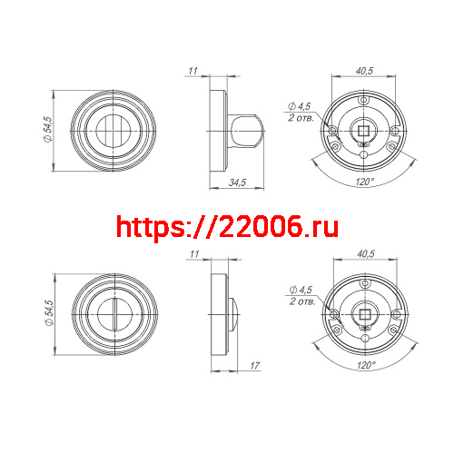Ручка Punto (Пунто) поворотная BK6 ML SN/CP-3 матовый никель/хром фото 3 Ручка Punto (Пунто) поворотная BK6 ML SN/CP-3 матовый никель/хром фото 3