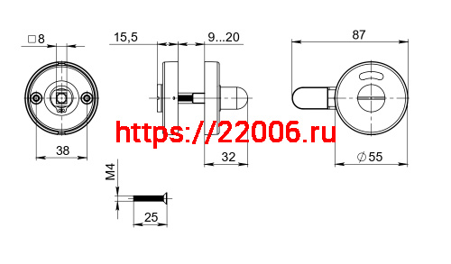 Ручка Fuaro (Фуаро) поворотная BK8.R.DSS304-button с индикатором INOX 304 фото 4 Ручка Fuaro (Фуаро) поворотная BK8.R.DSS304-button с индикатором INOX 304 фото 4
