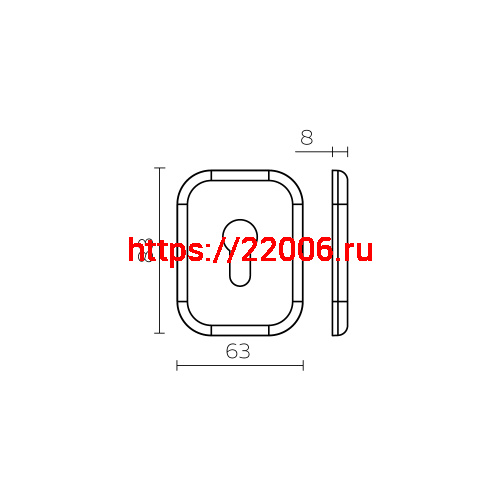 Накладка Fuaro (Фуаро) на цилиндр ESC.C.XL/K.486 (ESC 486-C SQ XL) BL черный (1 шт.) фото 3 Накладка Fuaro (Фуаро) на цилиндр ESC.C.XL/K.486 (ESC 486-C SQ XL) BL черный (1 шт.) фото 3
