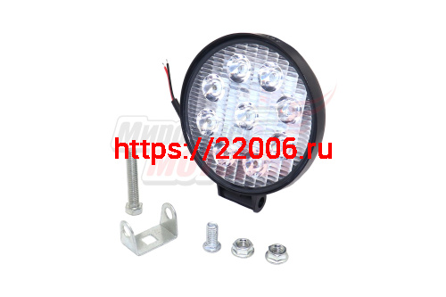 Фара светодиодная 27W 9 диодов SMD, 25мм круг. мет. корпус, дальний свет (Spot) Фара светодиодная 27W 9 диодов SMD, 25мм круг. мет. корпус, дальний свет (Spot)