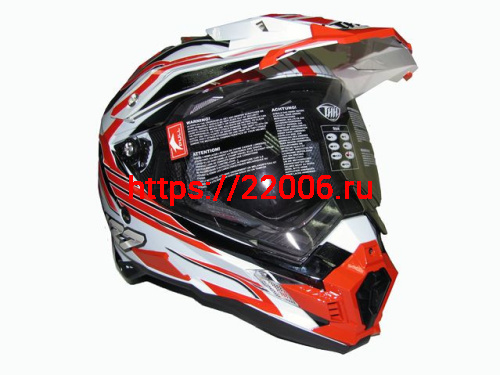 Мотошлем THH TX-27№1 white/red (L) Мотошлем THH TX-27№1 white/red (L)