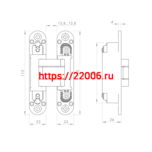 Петля Armadillo (Армадилло) скрытой установки U3D3000.VPG FSG флор. золото TECH фото 4 Петля Armadillo (Армадилло) скрытой установки U3D3000.VPG FSG флор. золото TECH фото 4