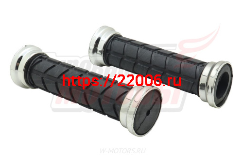 Ручки руля вело 175мм (пара) хром. окантовка (красн, син, черн) фото 3 Ручки руля вело 175мм (пара) хром. окантовка (красн, син, черн) фото 3