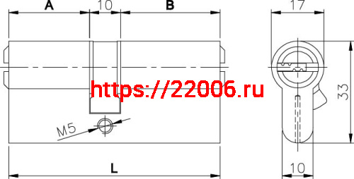 Цилиндровый Kale kilit (Кале килит) механизм 164 BN/100 (45+10+45) mm латунь 5 кл. фото 2 Цилиндровый Kale kilit (Кале килит) механизм 164 BN/100 (45+10+45) mm латунь 5 кл. фото 2