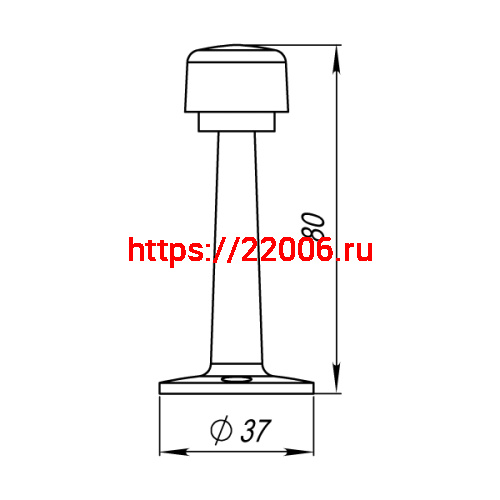 Упор Punto (Пунто) дверной настенный DFIX/W80 (DS PW-80) CF-17 кофе фото 3 Упор Punto (Пунто) дверной настенный DFIX/W80 (DS PW-80) CF-17 кофе фото 3