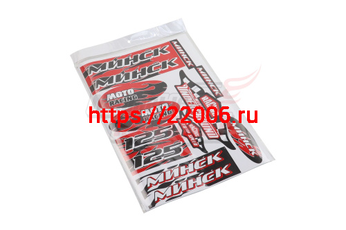 Наклейки красные: Минск, МОТО Racing, 125, Racing Undeground Наклейки красные: Минск, МОТО Racing, 125, Racing Undeground