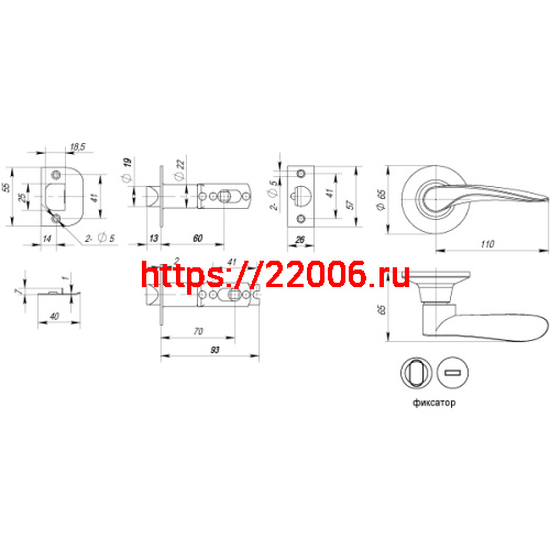 Ручка Punto (Пунто) защелка DK620 MAB-BK (6020 MAB-B) (фик.) мат. бронза фото 3 Ручка Punto (Пунто) защелка DK620 MAB-BK (6020 MAB-B) (фик.) мат. бронза фото 3