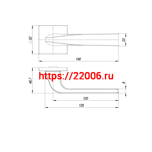 Ручка Punto (Пунто) раздельная K.ARC.Q52.SATURN SN-3 матовый никель фото 2 Ручка Punto (Пунто) раздельная K.ARC.Q52.SATURN SN-3 матовый никель фото 2