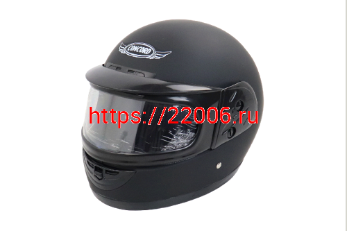 Шлем CONCORD XZF01 чёрный МАТОВЫЙ одноцветный "L" (интеграл) фото 2 Шлем CONCORD XZF01 чёрный МАТОВЫЙ одноцветный "L" (интеграл) фото 2