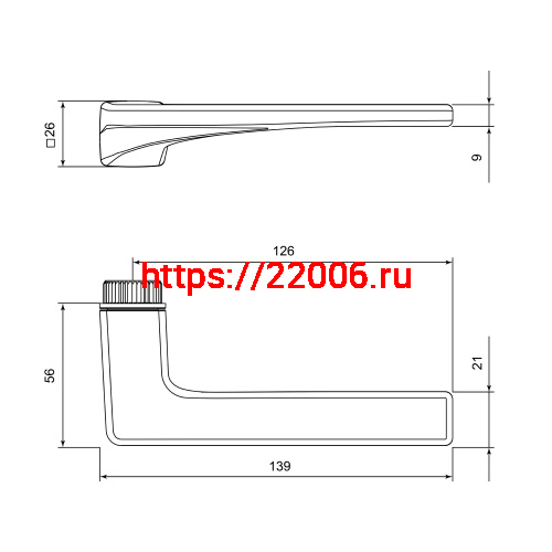 Ручка Punto (Пунто) раздельная K.EL.Q27.ELEN CP-8 хром фото 4 Ручка Punto (Пунто) раздельная K.EL.Q27.ELEN CP-8 хром фото 4