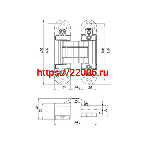 Петля Armadillo (Армадилло) скрытой установки U3D3300.TG SC мат. хром фото 4 Петля Armadillo (Армадилло) скрытой установки U3D3300.TG SC мат. хром фото 4