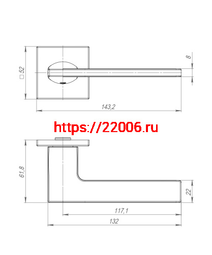 Ручка Punto (Пунто) раздельная K.ARC.Q52.MAIN GR-23 графит ТРОСИК фото 4