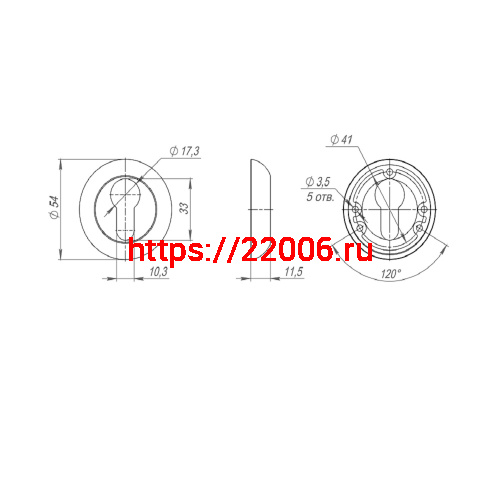 Накладка Ajax (Аякс) под цилиндр ET.R.JR54 (ET JR) BL-24 черный фото 3 Накладка Ajax (Аякс) под цилиндр ET.R.JR54 (ET JR) BL-24 черный фото 3