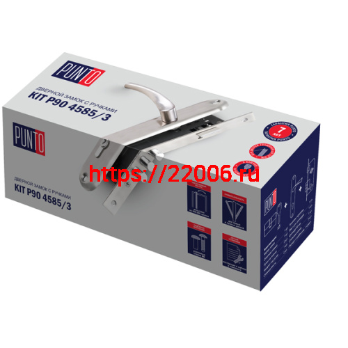 Замок Punto (Пунто) цилиндровый в комплекте с ручкой LOCKSET90.CRONA.4585-3 (KIT P90 4585/3 CRONA) SN мат.никель фото 2 Замок Punto (Пунто) цилиндровый в комплекте с ручкой LOCKSET90.CRONA.4585-3 (KIT P90 4585/3 CRONA) SN мат.никель фото 2