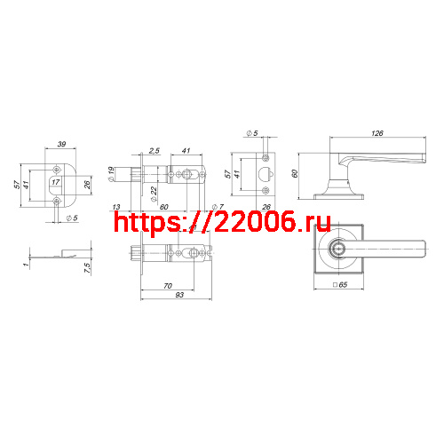 Ручка Punto (Пунто) защелка DK710/BL SN-ET (кл./фик.) никель фото 3 Ручка Punto (Пунто) защелка DK710/BL SN-ET (кл./фик.) никель фото 3