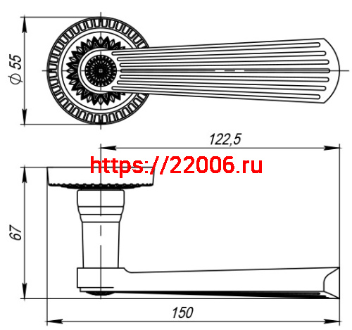 Ручка Armadillo (Армадилло) раздельная Romeo CL3-SILVER-925 Серебро 925 фото 3 Ручка Armadillo (Армадилло) раздельная Romeo CL3-SILVER-925 Серебро 925 фото 3