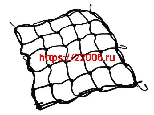 Сетка для крепления багажа черная (4мм, 40х40см) мет.крючки 57022, HF111126, CF-24, RSCN-002 Сетка для крепления багажа черная (4мм, 40х40см) мет.крючки 57022, HF111126, CF-24, RSCN-002