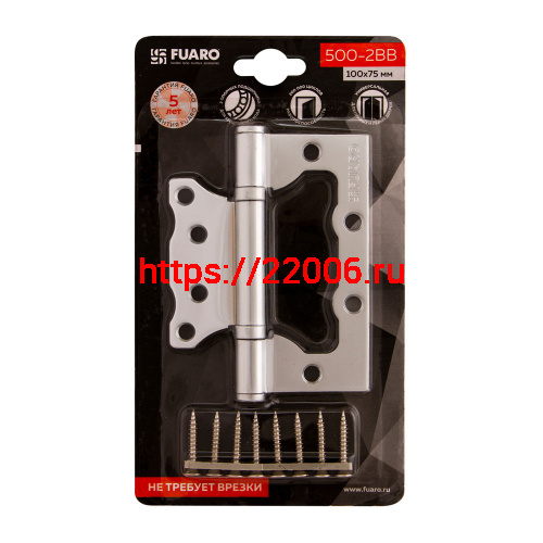 Петля Fuaro (Фуаро) универсальная без врезки IN4500W-BL PC (500-2BB/BL 100x2,5) перламутровый хром БЛИСТЕР фото 2 Петля Fuaro (Фуаро) универсальная без врезки IN4500W-BL PC (500-2BB/BL 100x2,5) перламутровый хром БЛИСТЕР фото 2