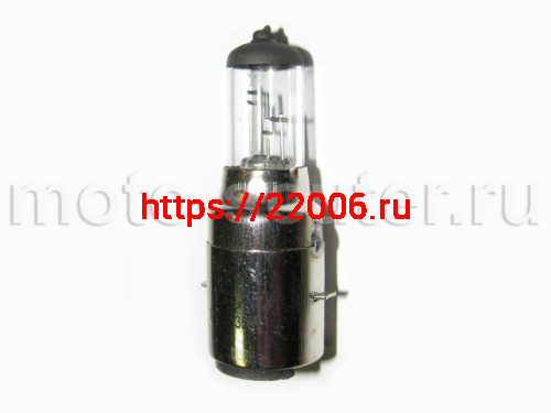 Лампа головного света галоген H6M BA20D 12V 35/35W прозрачная Лампа головного света галоген H6M BA20D 12V 35/35W прозрачная