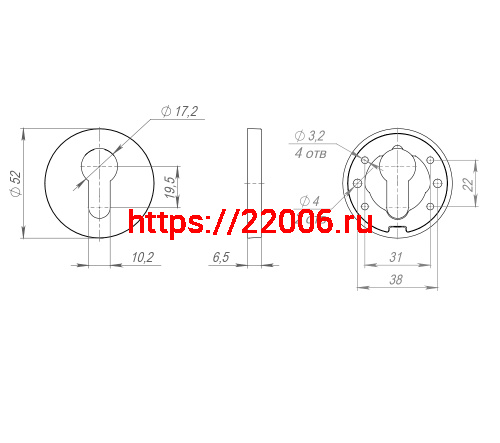 Накладка Fuaro (Фуаро) на цилиндр ESC.C.RLR/R.486 BL-24 черный (1 шт.) фото 3 Накладка Fuaro (Фуаро) на цилиндр ESC.C.RLR/R.486 BL-24 черный (1 шт.) фото 3
