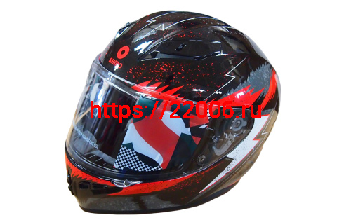 Шлем интеграл SHIRO SH-870 FLASH, цвет BLACK_RED, размер XL Шлем интеграл SHIRO SH-870 FLASH, цвет BLACK_RED, размер XL