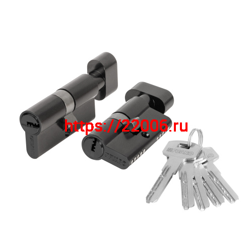 Цилиндровый Fuaro (Фуаро) механизм (200 ZM/90) 2000ZM Knob 90 (50+10+30) BL-24 черный 5Key с вертушкой Цилиндровый Fuaro (Фуаро) механизм (200 ZM/90) 2000ZM Knob 90 (50+10+30) BL-24 черный 5Key с вертушкой
