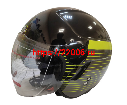 Шлем открытый COBRA EC H595, серый титан, синий, очки, размер M Шлем открытый COBRA EC H595, серый титан, синий, очки, размер M