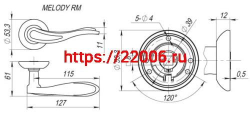Ручка Fuaro (Фуаро) раздельная R.RM54.MELODY (MELODY RM) SN/CP-3 матовый никель/хром фото 2 Ручка Fuaro (Фуаро) раздельная R.RM54.MELODY (MELODY RM) SN/CP-3 матовый никель/хром фото 2
