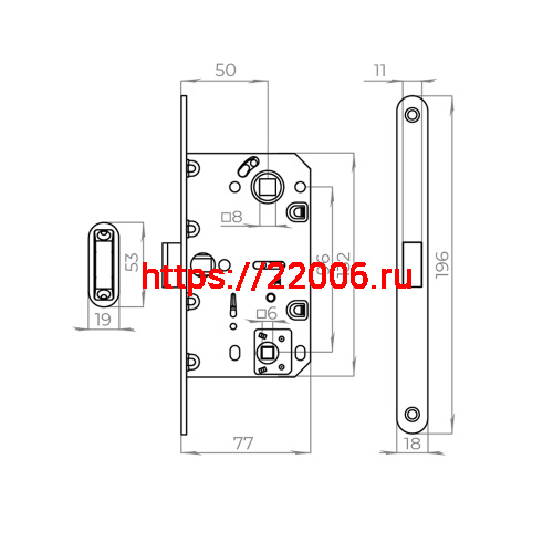 Защелка Ajax (Аякс) врезная MAGNLN96WC-50 (LN96WC-50) CP хром фото 3 Защелка Ajax (Аякс) врезная MAGNLN96WC-50 (LN96WC-50) CP хром фото 3