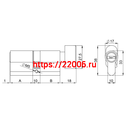 Цилиндровый Fuaro (Фуаро) механизм (200 ZM/100) 2000ZM Knob 100 (45+10+45) BL-24 черный 5Key с вертушкой фото 3 Цилиндровый Fuaro (Фуаро) механизм (200 ZM/100) 2000ZM Knob 100 (45+10+45) BL-24 черный 5Key с вертушкой фото 3