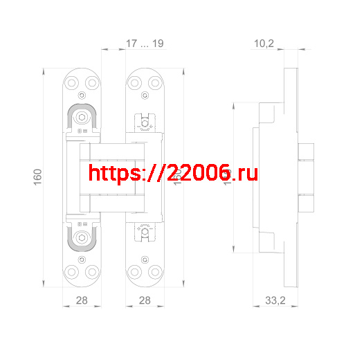 Петля Armadillo (Армадилло) скрытой установки U3D3400.TG SC мат. хром TECH фото 3 Петля Armadillo (Армадилло) скрытой установки U3D3400.TG SC мат. хром TECH фото 3