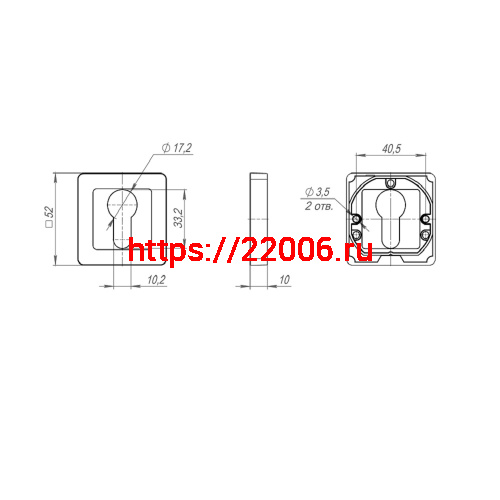 Накладка Punto (Пунто) под цилиндр ET.K.QR52 (ET QR) GR/CP-23 графит/хром фото 3 Накладка Punto (Пунто) под цилиндр ET.K.QR52 (ET QR) GR/CP-23 графит/хром фото 3