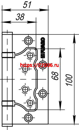 Петля Fuaro (Фуаро) универсальная без врезки IN4500W CP (500-2BB 100x2,5) хром фото 3 Петля Fuaro (Фуаро) универсальная без врезки IN4500W CP (500-2BB 100x2,5) хром фото 3