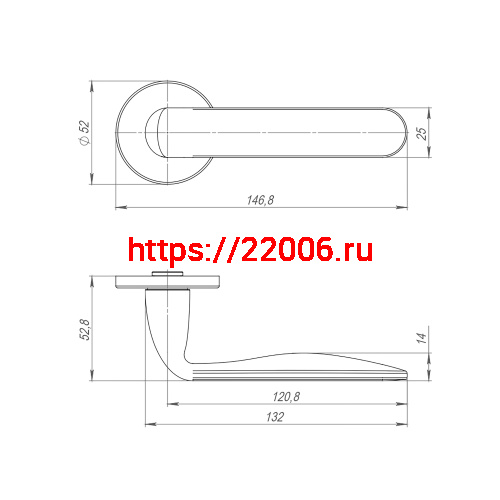 Ручка Punto (Пунто) раздельная R.ARC.R52.EXTRA CP-8 хром фото 2