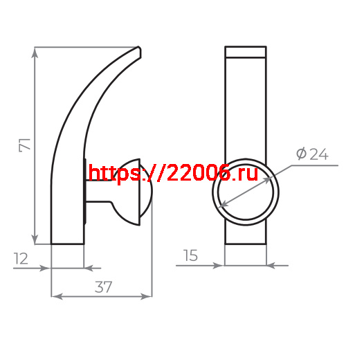 Крючок Ajax (Аякс) настенный MB-LM/K-004 CP хром фото 7 Крючок Ajax (Аякс) настенный MB-LM/K-004 CP хром фото 7