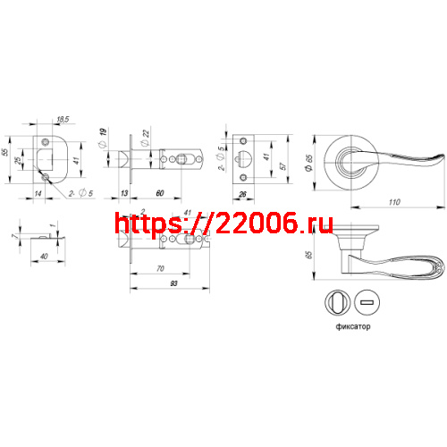 Ручка Punto (Пунто) защелка DK630 AB-BK (6030 AB-B) (фик.) бронза фото 3 Ручка Punto (Пунто) защелка DK630 AB-BK (6030 AB-B) (фик.) бронза фото 3
