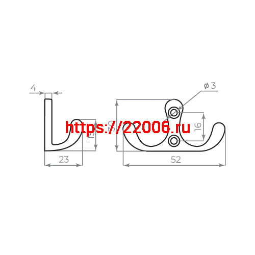 Крючок Ajax (Аякс) настенный MB-K-004 CP хром фото 2 Крючок Ajax (Аякс) настенный MB-K-004 CP хром фото 2