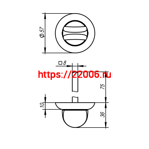 Ручка Ajax (Аякс) поворотная BKW8/75-0705 CP-8 хром фото 2 Ручка Ajax (Аякс) поворотная BKW8/75-0705 CP-8 хром фото 2