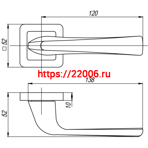 Ручка Punto (Пунто) раздельная K.QR52.SATURN (SATURN QR) BL-24 черный фото 2 Ручка Punto (Пунто) раздельная K.QR52.SATURN (SATURN QR) BL-24 черный фото 2